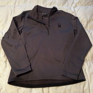 Spyder Pullover Men's Size Medium Outdoors 1/4 Zip Long Sleeve Fleece Lined Gray